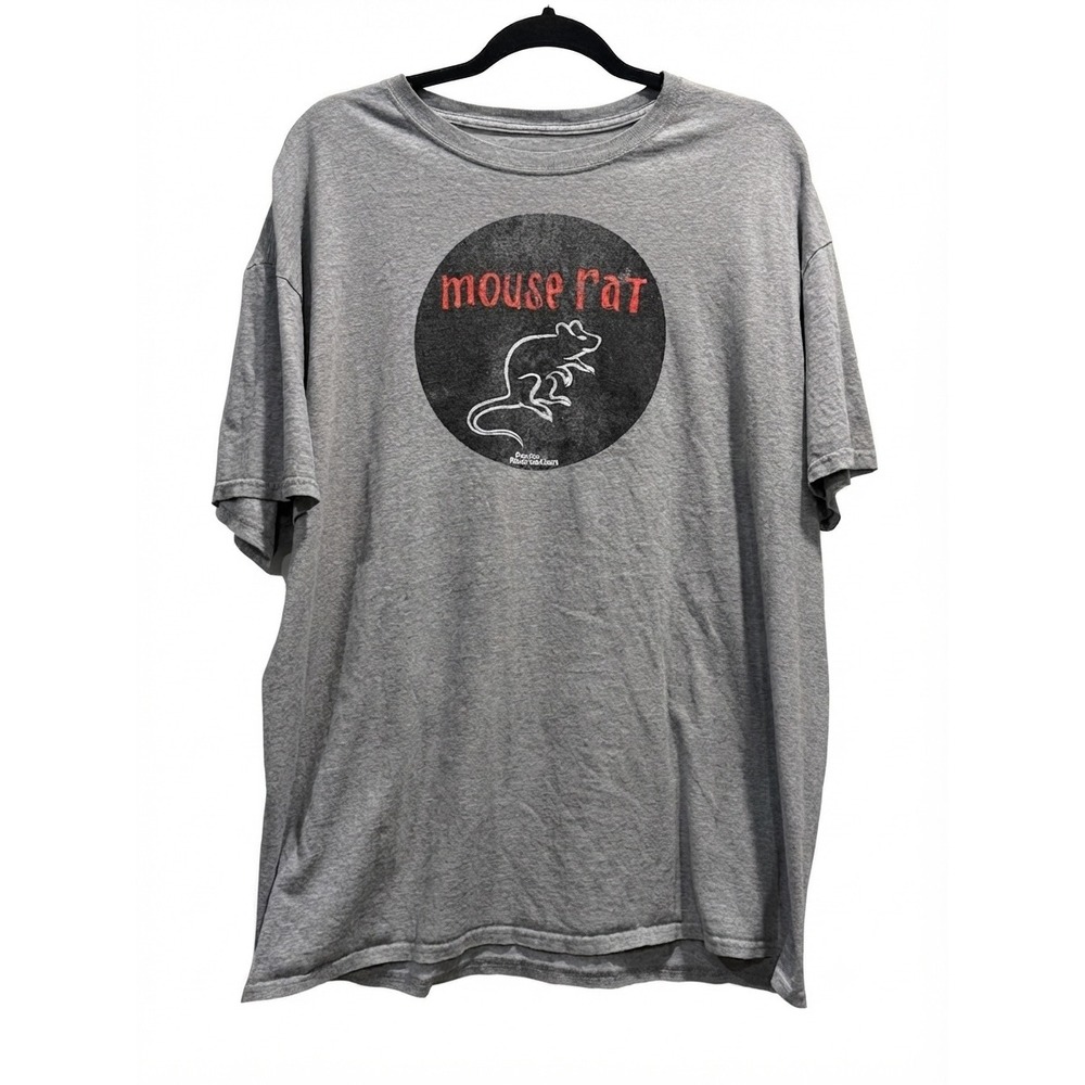 Parks and Recreation Mouse Rat Graphic T-Shirt Gray Mens XL Andy Dwyer Band Tee